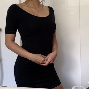 American Apparel scoop back black mini dress